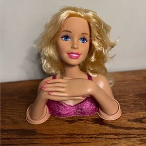 Live size Barbie doll Styling Head w/ Blonde hair & hands w/ pink nails